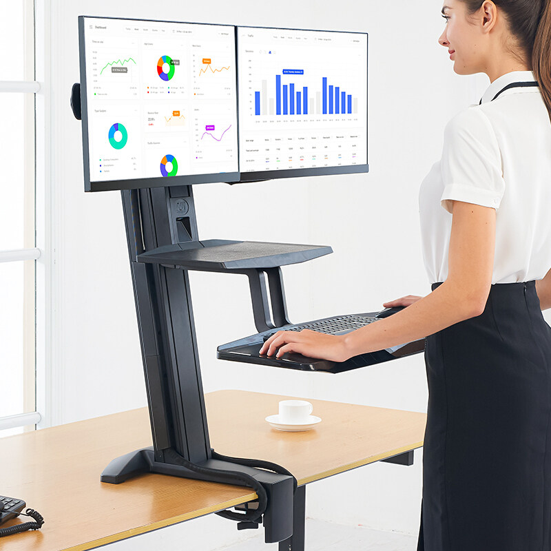 NB L100 dual screen display stand - up workbench common desktop display increased frame 22 - 27 inches