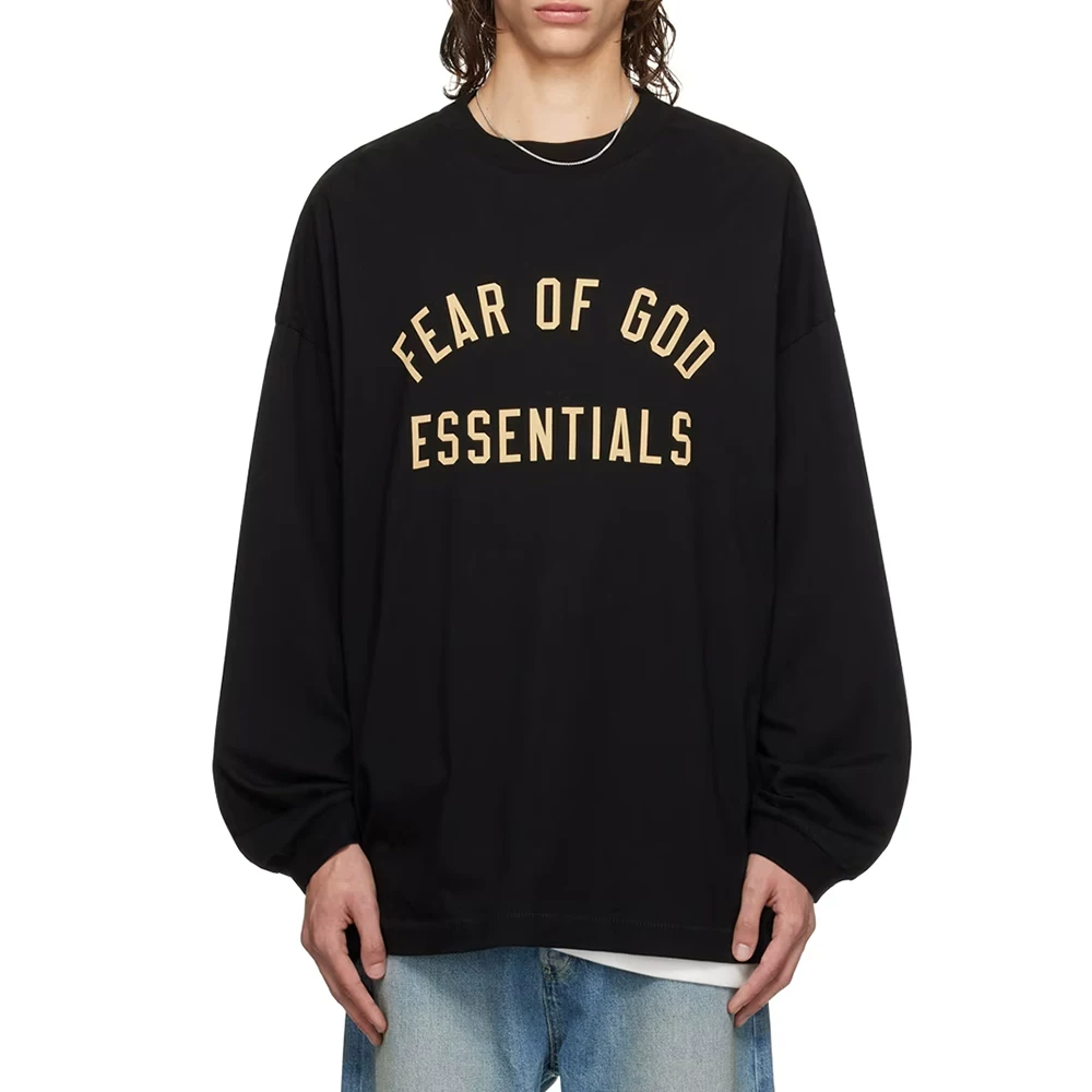 Я не модный FOG ESSENTIALS Сезон 9 Двойная линия Высокий стиль повседневный университетский выпуск печатанный круглый вырез длинные рукава