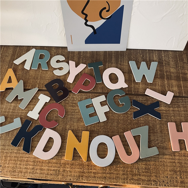 Foreign trade English alphabet magnet stickers magnetic teaching aids refrigerator stickers children's educational English word cards digital toys
