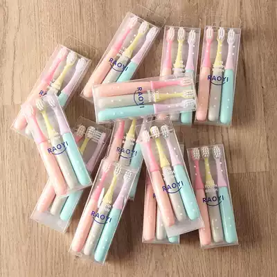 3 sets of cost performance is very high, ten thousand fine soft hair baby cartoon cute children's toothbrush