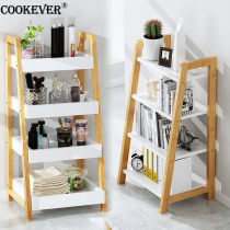  ins wind simple bookshelf storage storage Simple modern solid wood multi-layer balcony floor children trapezoidal student cabinet