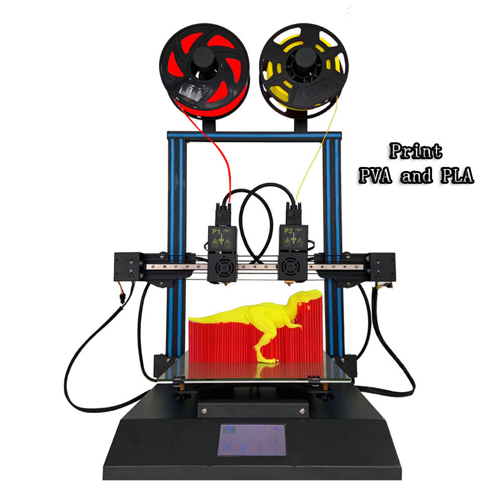 独立双喷头3D打印机 支援PLA及TPU耗材 桌面级高精度FDM工业机