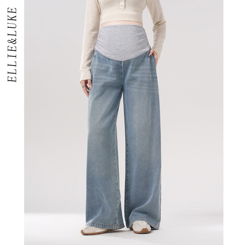 Ellieluke Maternity Jeans with Belly Support, Non-Tightening Wide-Leg Pants for Autumn, 2026 New Model Ellieluke Maternity Jeans with Belly Support, Non-Tightening Wide-Leg Pants for Autumn, 2026 New Model