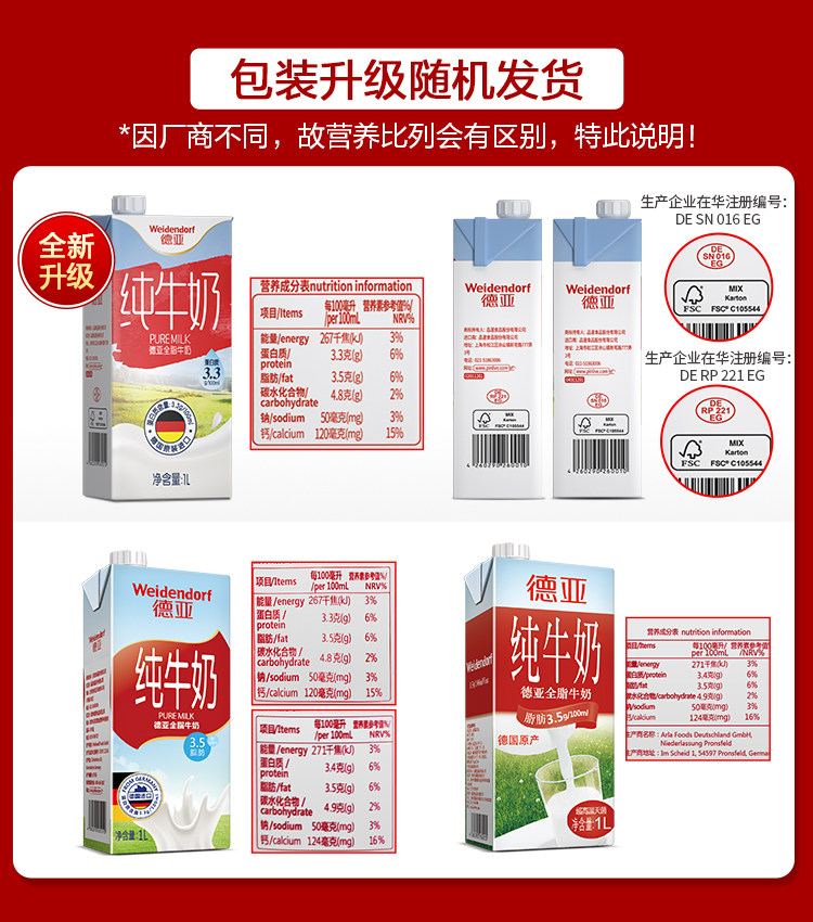 天猫国际 德亚 全脂纯牛奶 1L*12盒 图9