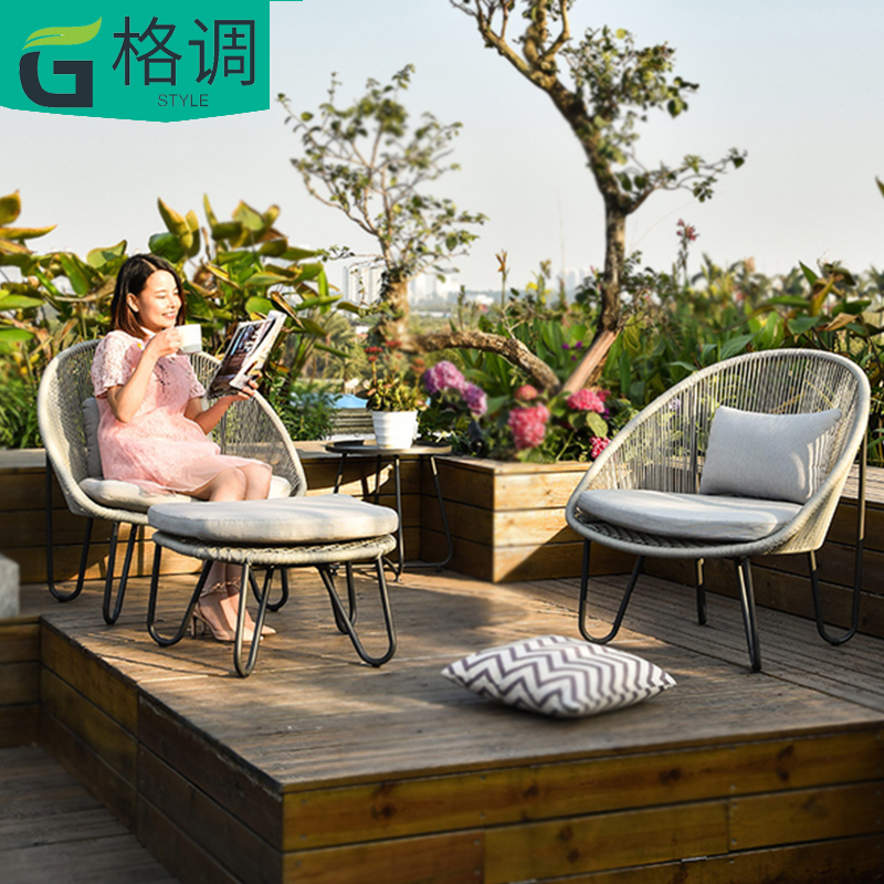 ins wind balcony small tables and chairs red household leisure rain - proof and sunscreen fashion open - air balcony tables and chairs