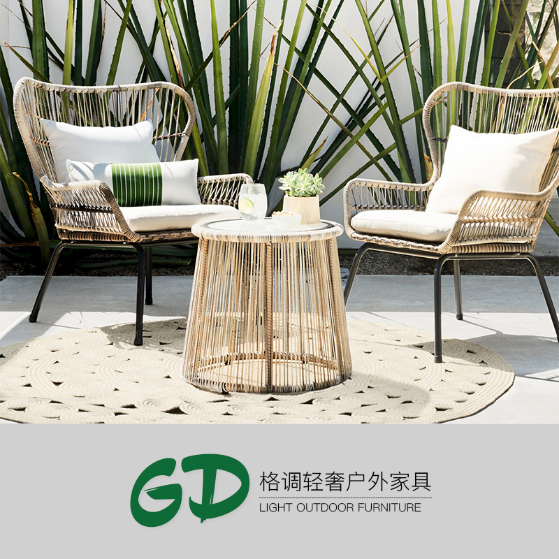 Tenchair Rattan Chair Casual Balcony Design Terrace Rattan table and chairs Mind high back rattan chair single single Nordic ins
