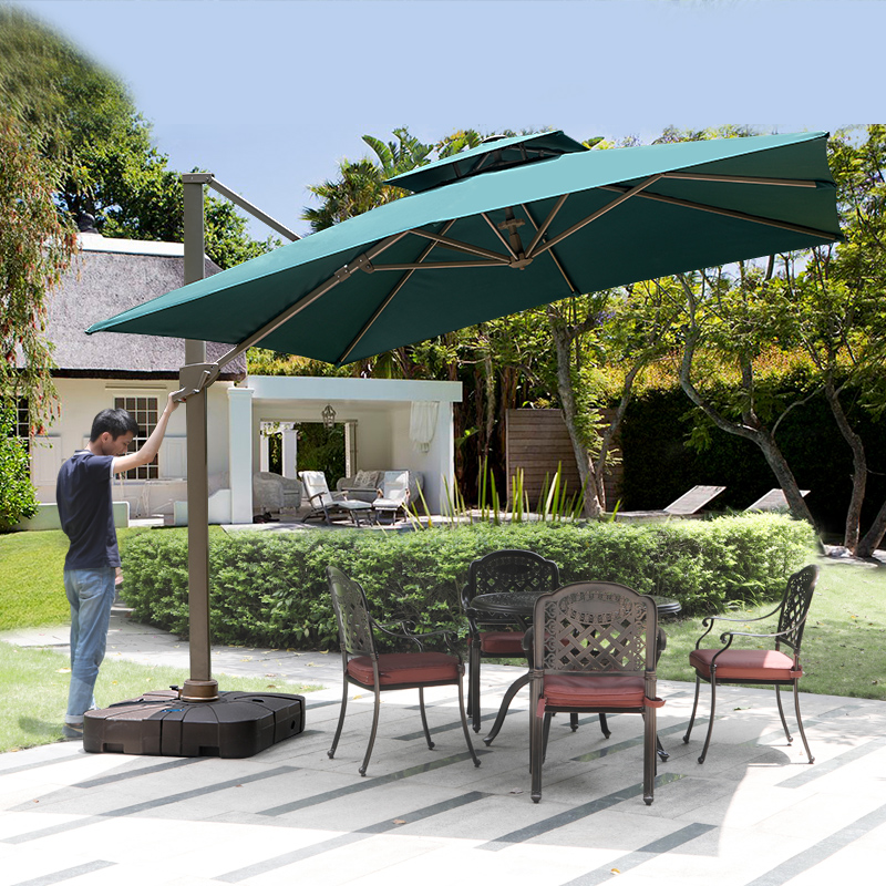 Outdoor Beach Umbrella Villa Courtyard Terrace Terrace Garden Systolic Milk Tea Shop Café Commercial Logo Custom 3 m