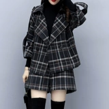 Осенний демисезонный комплект, модное шерстяное пальто, по фигуре, большой размер