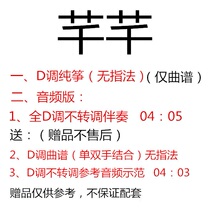Qianqian Guzheng pop song all in D key without transposition accompaniment free music score demonstration pure Zheng music score