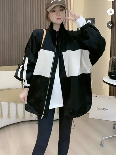 Elegante, prominente High-End-Windjacke mit Stehkragen für Damen, Herbst-High-End-Casual-Baseballuniform, kleines Duftjackenoberteil