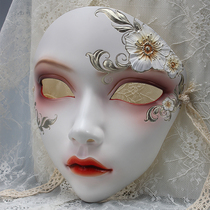 Soul Crop Everything Theres a Spirit Gwind All Face Beauty Girl Ball Mask Han Costume National Wind Hand Painted Antique Half Face Mask