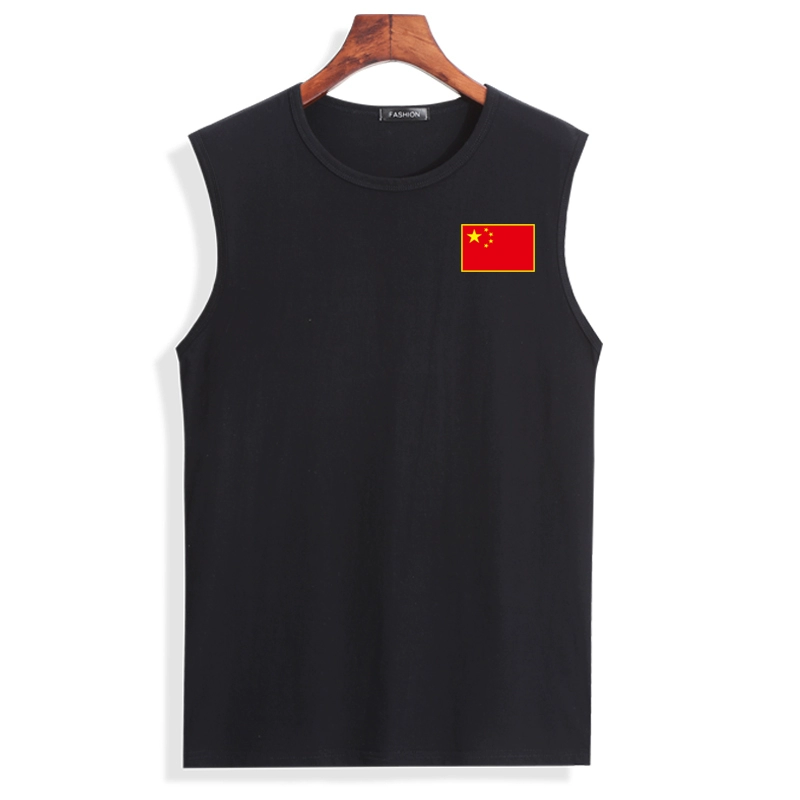 Áo thun không tay nam cotton vest thể thao đào tạo vest mồ hôi cộng với phân bón để tăng bóng rổ thể thao không tay - Áo vest cotton áo ghi lê nhiều túi