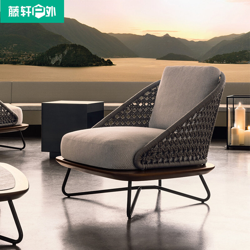 Nordic Outdoor Terrace Rack Emptier Outdoor Leisure Balcony Fujii Chair Three Sets Garden Patio Rattan-Sofa Combinations-Taobao