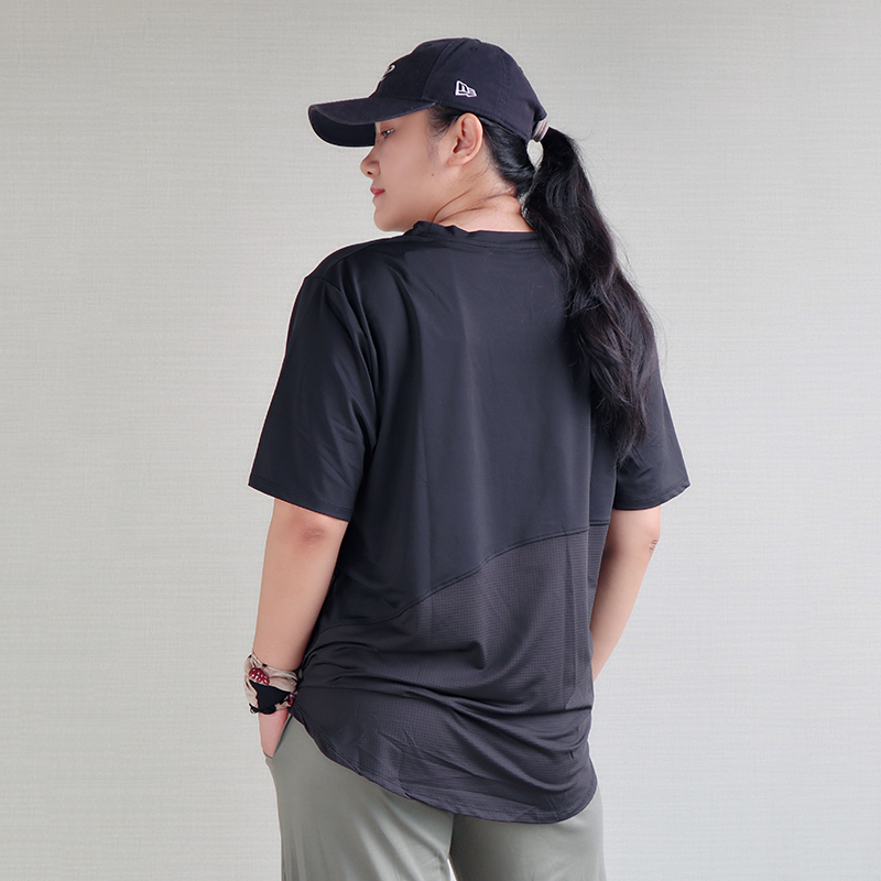 Mays short sleeve T-shirt loose sport blouse women's summer fitness suit running yoga speed dry big size 200 catty mm