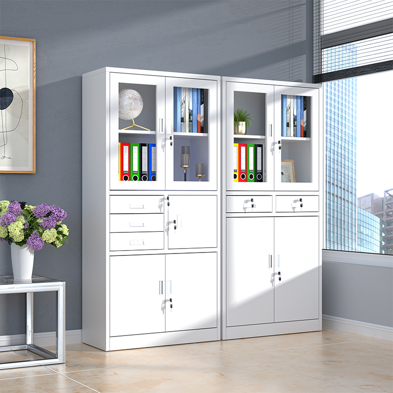 Steel office filing cabinet Tin cabinet low cabinet information password with lock voucher file employee storage locker