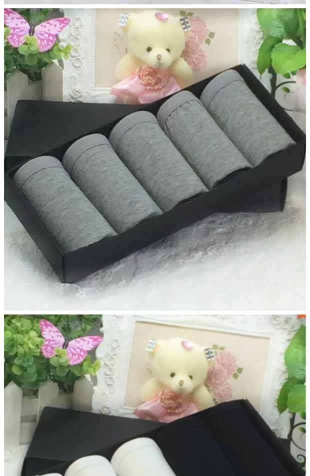 Áo nữ có kích thước lớn giữa eo bằng cotton màu trắng đen xám. Tóm tắt màu sắc cho sinh viên gợi cảm tươi mát hộp quà tặng đơn giản set quần lót nữ gợi cảm