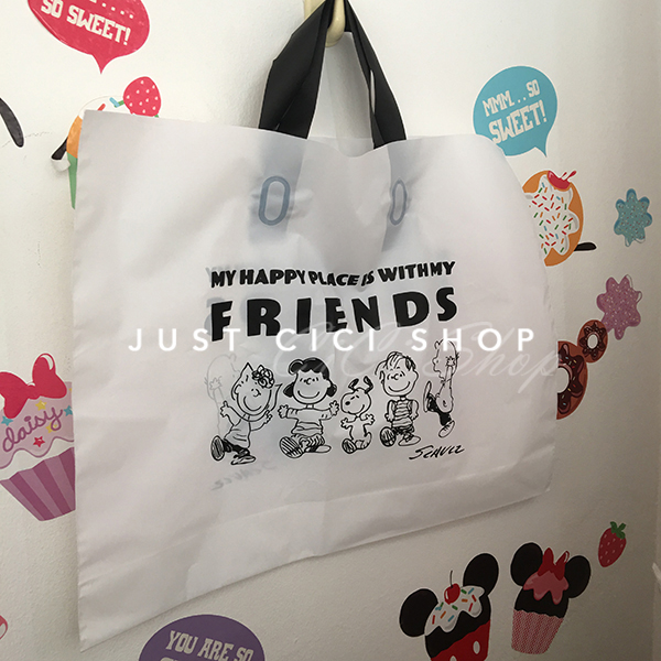 South Korea's homemade in Snoopy Charlie a cartoon handheld white plastic bag water - proof bag gift bag