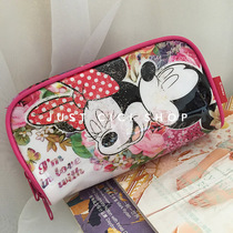 Japanese order Dxx Mickey Minnie PVC cartoon do old print large capacity pen bag storage bag