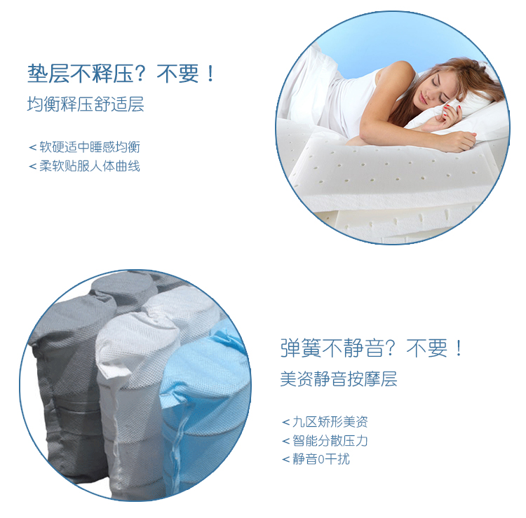 Hippocampus nệm đôi chính hãng Simmons latex chín độc lập mùa xuân 3E xơ dừa nệm 1,5 1,8 m - Nệm nệm 1m2