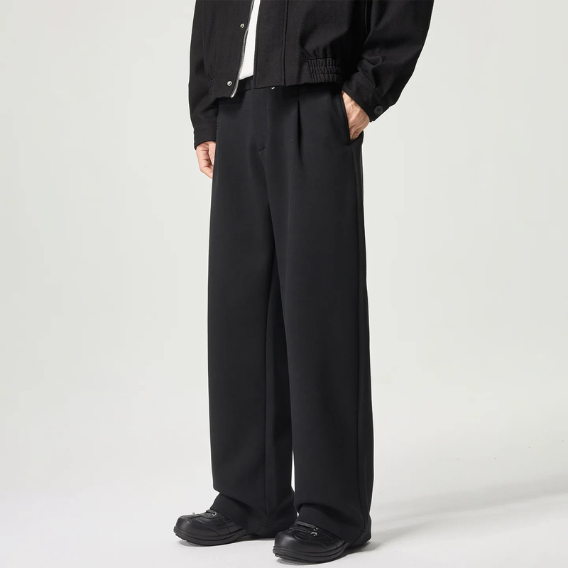 Lee Bradbury Men's Straight-Leg Casual Pants Cleanfit Minimalist Old Money Style Loose Wide-Leg Silhouette Dress Pants Lee Bradbury Men's Straight-Leg Casual Pants Cleanfit Minimalist Old Money Style Loose Wide-Leg Silhouette Dress Pants