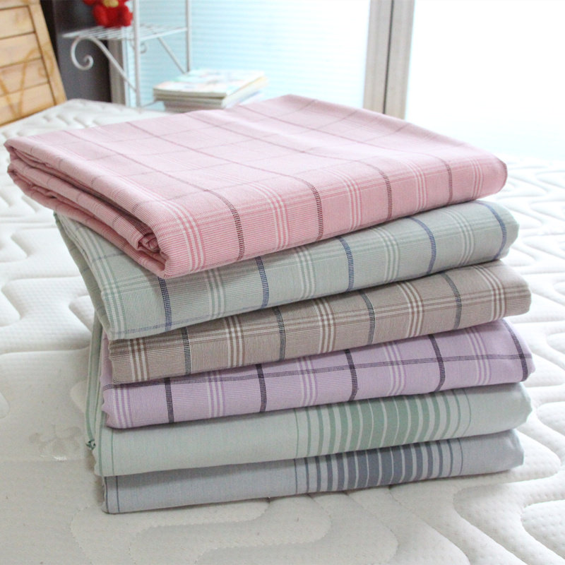 Combed Pure Cotton Old Coarse Cloth Bed Single Season Thickened All Cotton Old Earth Cloth Sleeping Single Stripe Three Sets Pillowcase 1 8m Bed