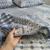 Skillful Golden Shuttle Double-sided jacquard old coarse cloth mat three-piece set summer bed sheets double air-conditioned mat 1 8m 2m