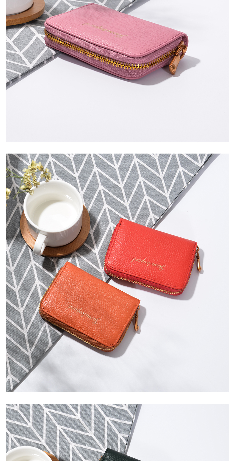 Thẻ card ốc tai nữ phiên bản tiếng Hàn của chủ thẻ da nhiều thẻ kinh doanh đơn giản nhỏ gọn chủ thẻ dễ thương - Chủ thẻ ví đựng thẻ lv