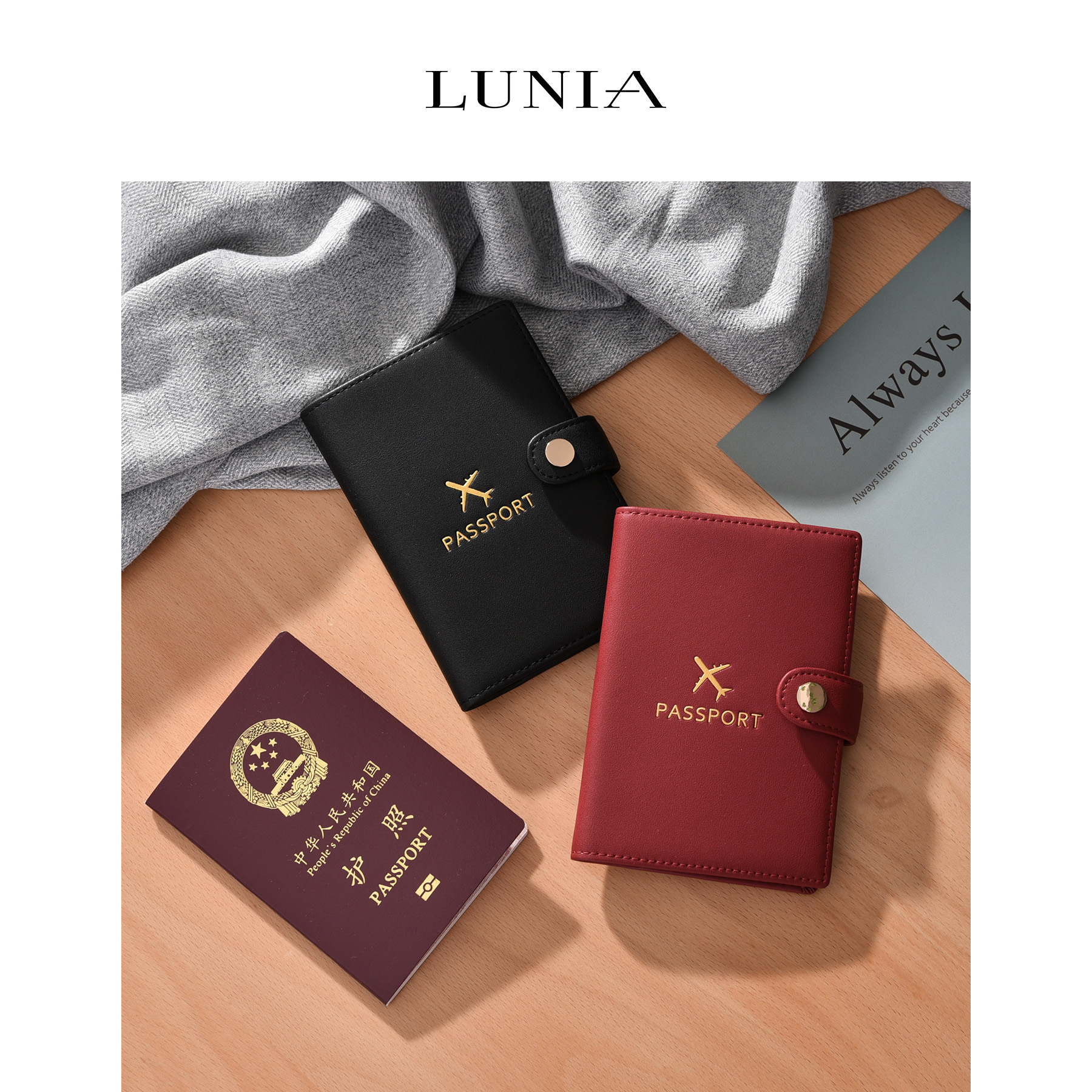Travel abroad Brief for men and women Passport Nip Bull Leather Lovers Documents Protection Bag Korea Ins ticket clip Passport package