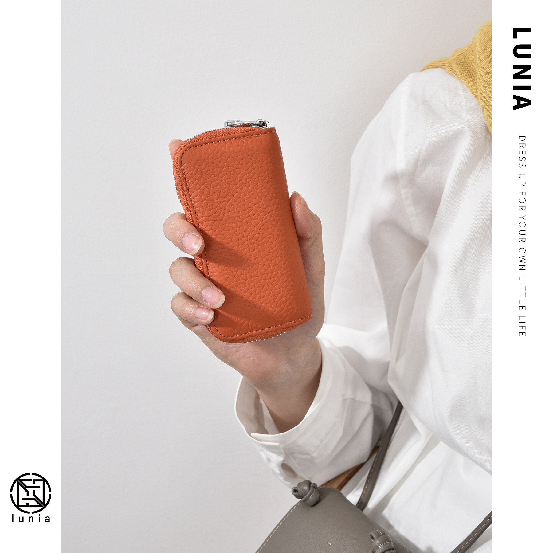 Cow Leather Large Capacity Key Bag Woman Genuine Leather Small Minimalist Net Red Multifunction Home Car Lock Spoon Bag Containing bag