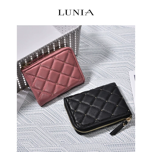 Бумажник, сумка с молнией, короткий кошелек, коллекция 2021, в стиле Шанель, из натуральной кожи