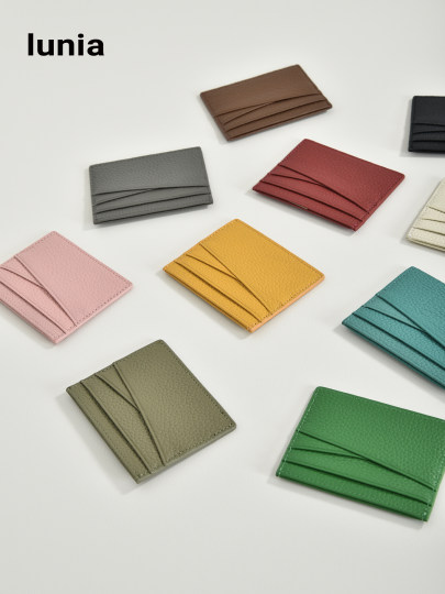 lunia/路尼亚头层牛皮轻薄7卡位小卡包迷你便携小钱包真皮卡夹ins