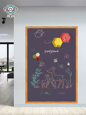 Little star blackboard wood grain frame wall stickers children self-adhesive teaching drawing board stickers home magnetic small blackboard stickers customization