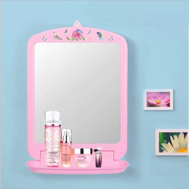 Wall hanging student dressing mirror toilet wall hanging bathroom makeup mirror mirror hanging mirror mirror dresser wall hanging plastic