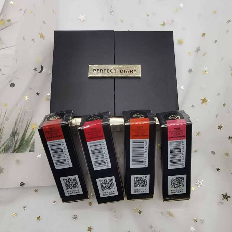 Perfect Diary Velvet Matt Matt Velvet Lip Glazed Lipstick Red Cover Box V01 V02 V07V08 V07V08 Mini Suit Gift Box-Taobao