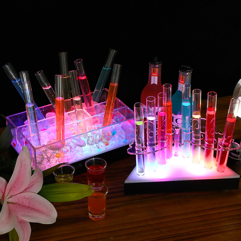 Yatu creative bar KTV luminous test tube wine rack cocktail rack LED colorful test tube rack champagne cup holder