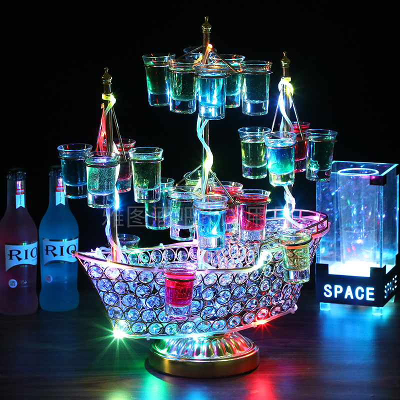 Attic Sailing Frame Creative LED Luminous Bar KTV Champagne Racktail Cocktail Racket Bar Cup Racket