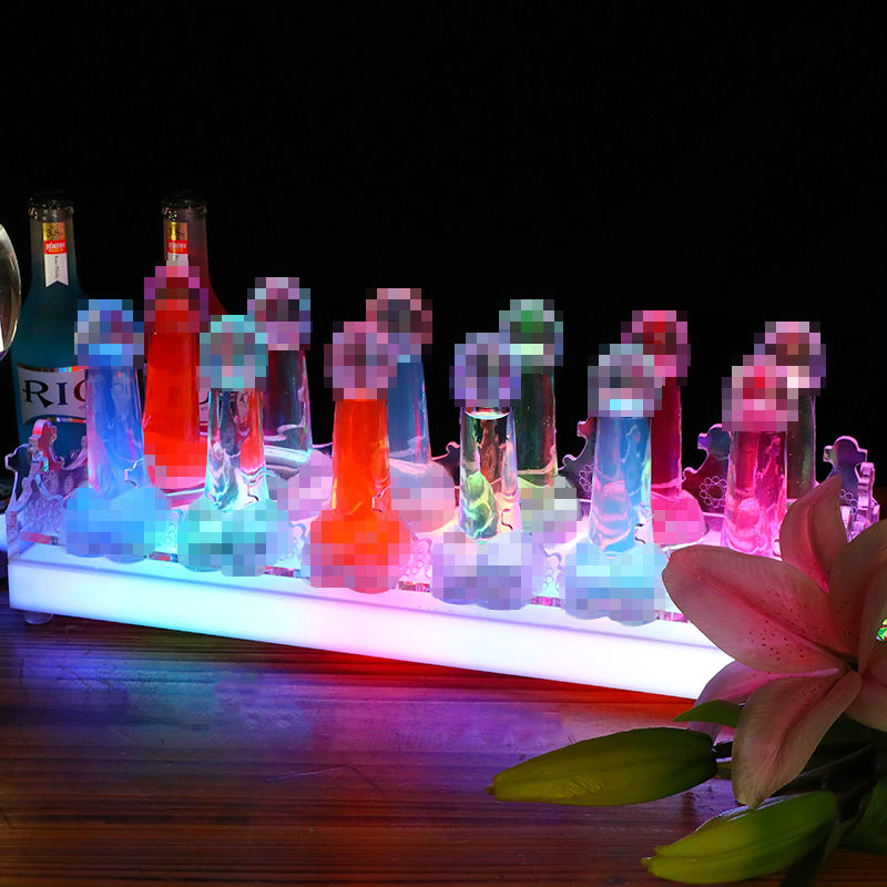 Yatu creative personality bar KTV luminous acrylic cocktail cup holder LED wine rack colorful spoof wine glass