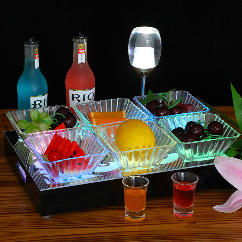 ktv fruit tray disc bar snack pan acrylic luminous fruit tray charging ktv fruit pan fruit pan creative snack dish