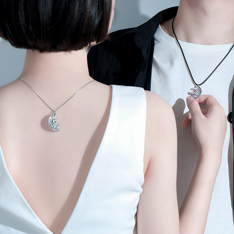 Fish have your couple necklace with pure silver a pair of couples a man and woman pendant two in one moment