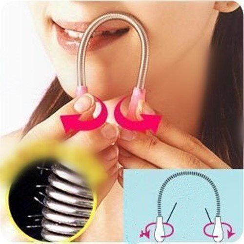 2pcs facial hair moustache spring threader epilator