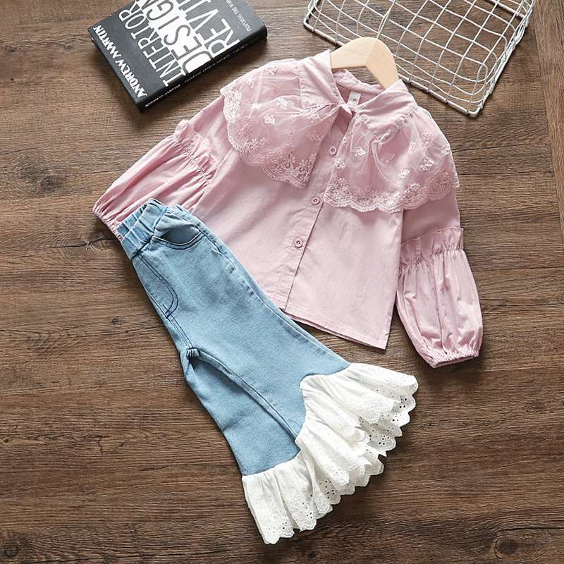 5 years old 3 girls suit children's autumn clothes Western style 2022 new style 1 Korean version 2 fashionable girl baby two-piece suit 4 children's clothes 6