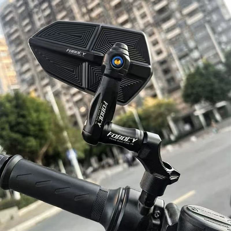 バイク電動車CNC焼付チタンバフォメットミラーシート型バックミラーマーベリックスNo.9エクストリームコアユニバーサルリフレクター