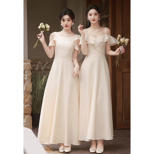 Летнее платье подружки невесты, цвета шампанского, изысканный стиль, по фигуре