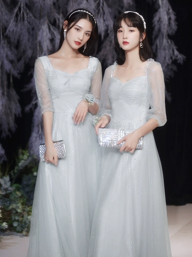 Зимнее платье подружки невесты, длинный костюм, по фигуре, коллекция 2023, для подружки невесты