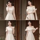 Летнее платье подружки невесты, цвета шампанского, изысканный стиль, по фигуре