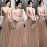Летнее платье подружки невесты, длинное вечернее платье, по фигуре, простой крой, для подружки невесты, средней длины