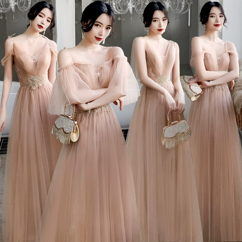 Летнее платье подружки невесты, длинное вечернее платье, по фигуре, простой крой, для подружки невесты, средней длины