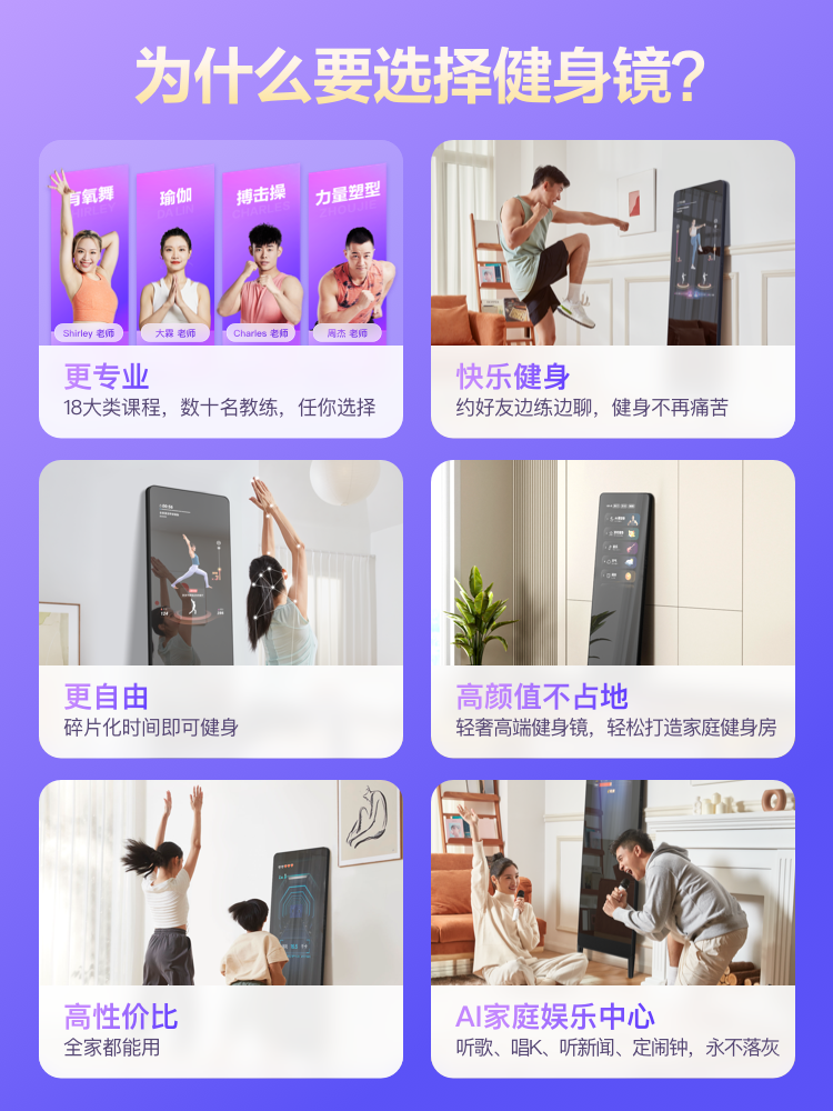 [Official Flagship Store] Xiaodu Tiantian M30 Magic Mirror Smart Fitness Mirror for Sports, Fitness, and Yoga