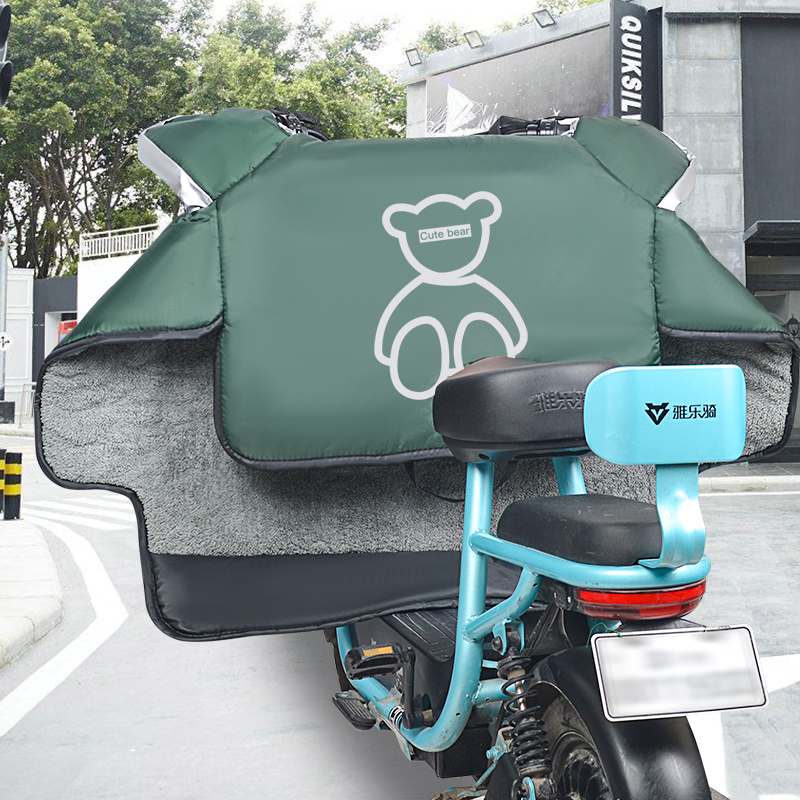 Electric scooter windshield is velvet thickened in winter to increase waterproof tram battery bicycle spring, autumn and winter cover