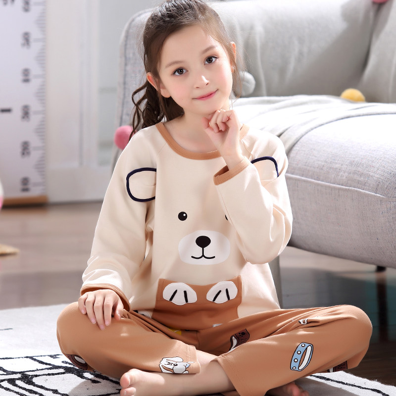 Girl's nightgown in autumn winter long sleeve cotton cute little girl baby baby's home clothing spring suit